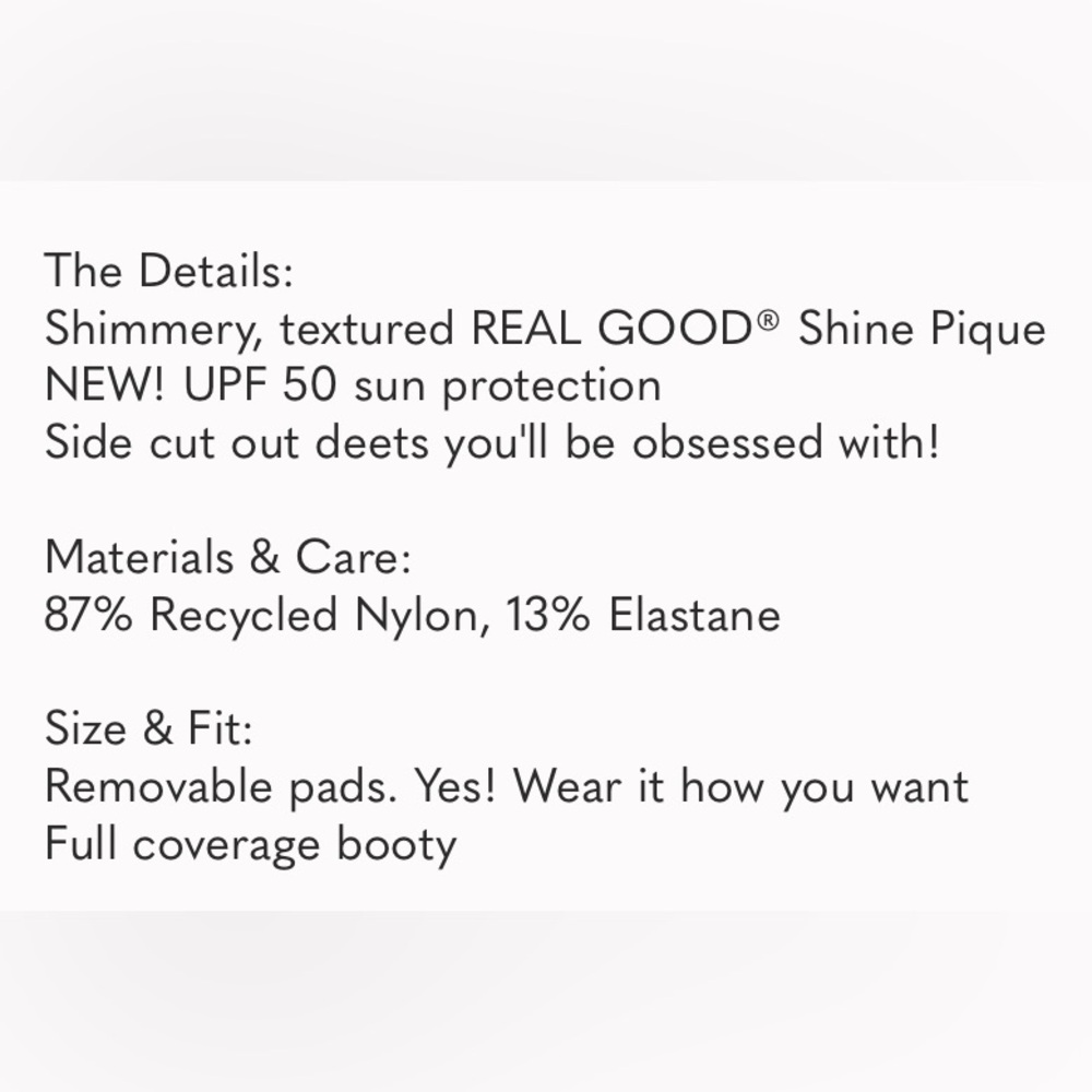 NWT Aerie Shine Pique V Wire Cut Out One Piece Swimsuit - Picture 6 of 6